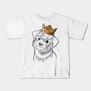 Morkie Dog King Queen Wearing Crown Kids T-Shirt